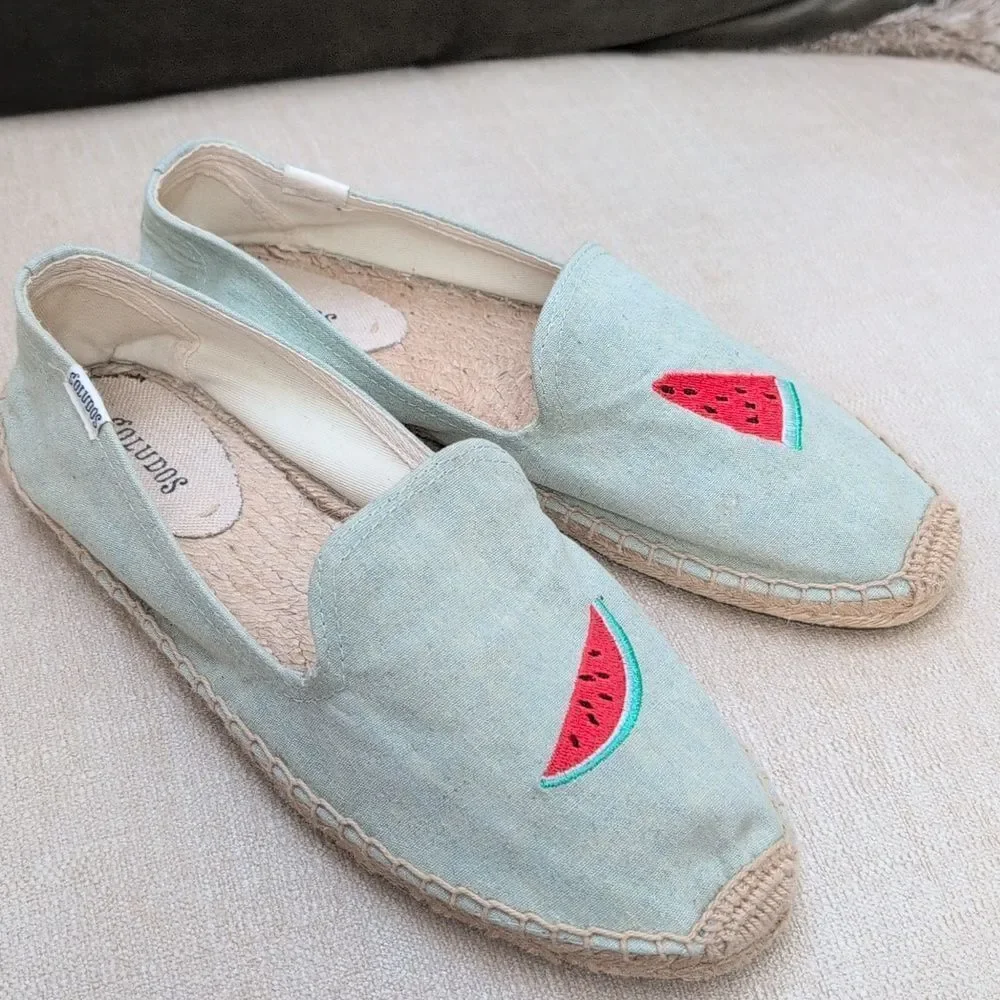 Soludos Watermelon Smoking Slipper Espadrille Flats Size 9